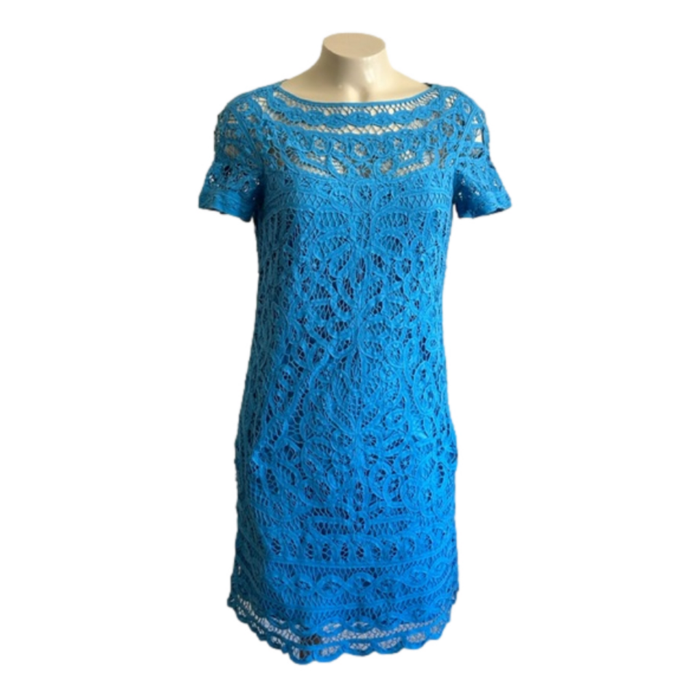 LILLY PULITZER CROCHET MARIEKATE  flutter blue  to go DRESS SZ SMALL